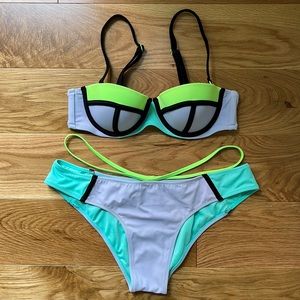 Victoria’s Secret • colorblock two piece bikini bathing suit